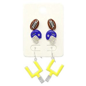 Women's Fashion Football Enamel Earring Set